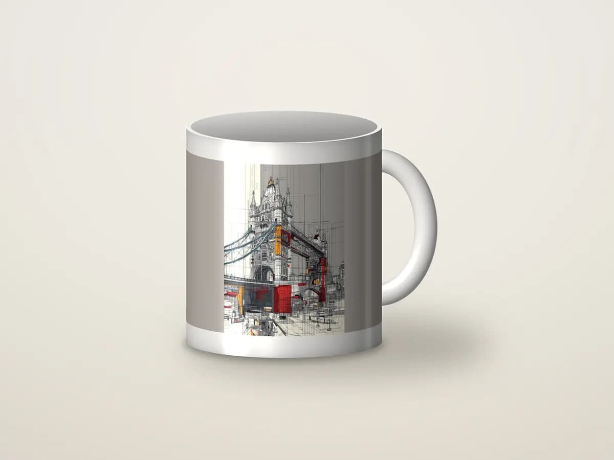 Tower Bridge Mondrian Style as mug