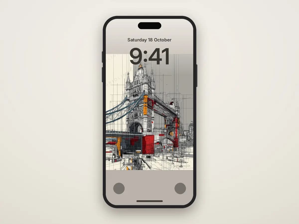 Tower Bridge Mondrian Style as phone wallpaper