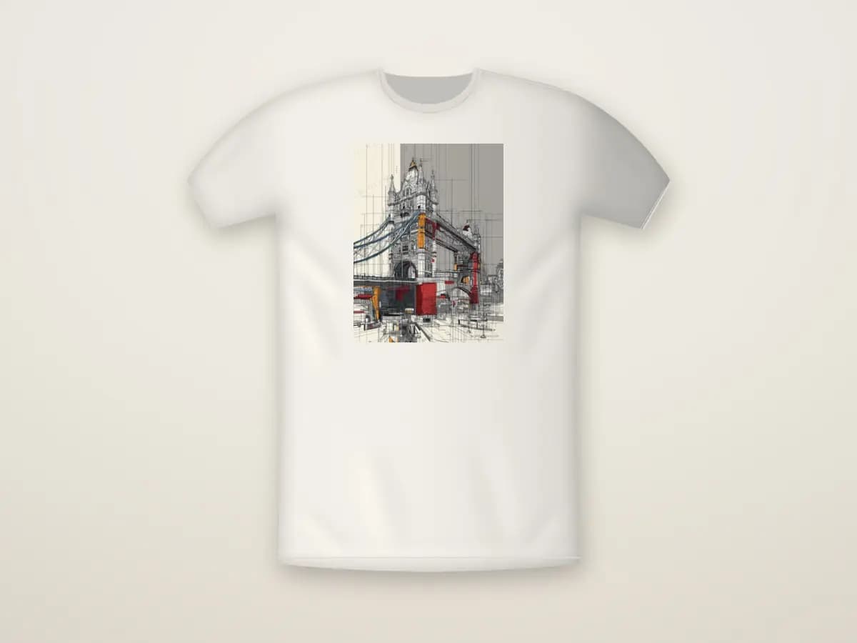 Tower Bridge Mondrian Style as t-shirt