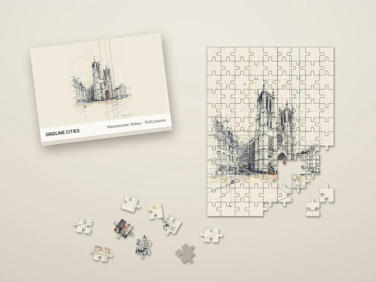 Westminster Abbey as jigsaw puzzle