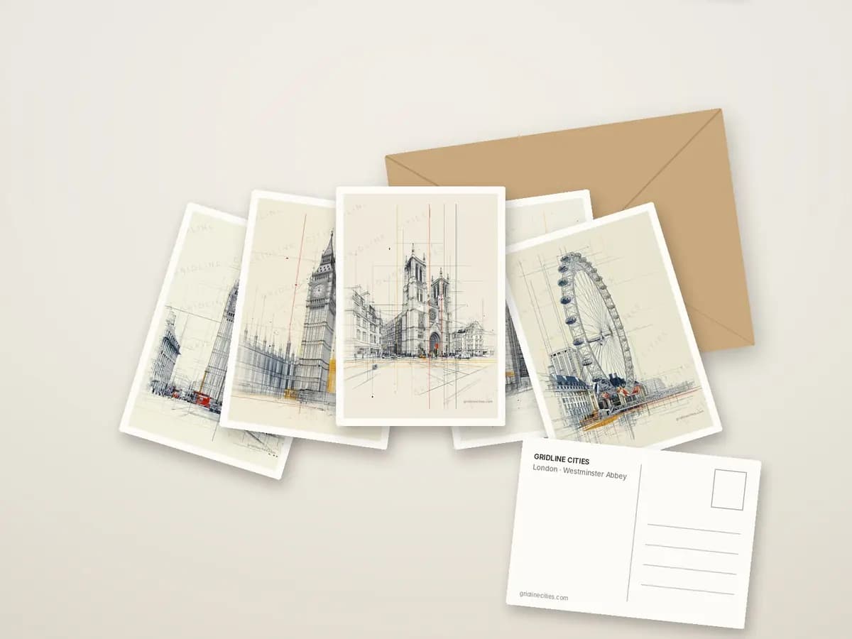 Westminster Abbey as postcards