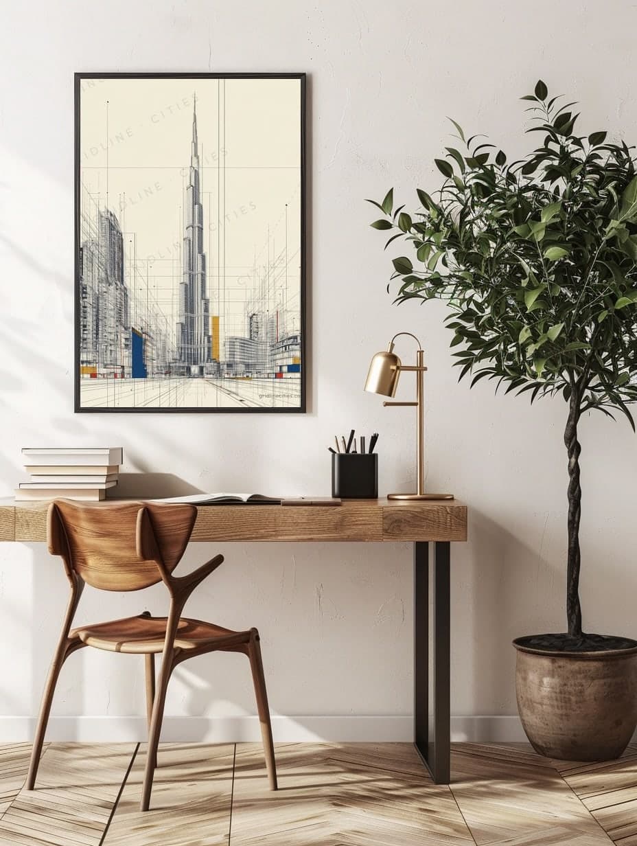 Burj Khalifa in an office