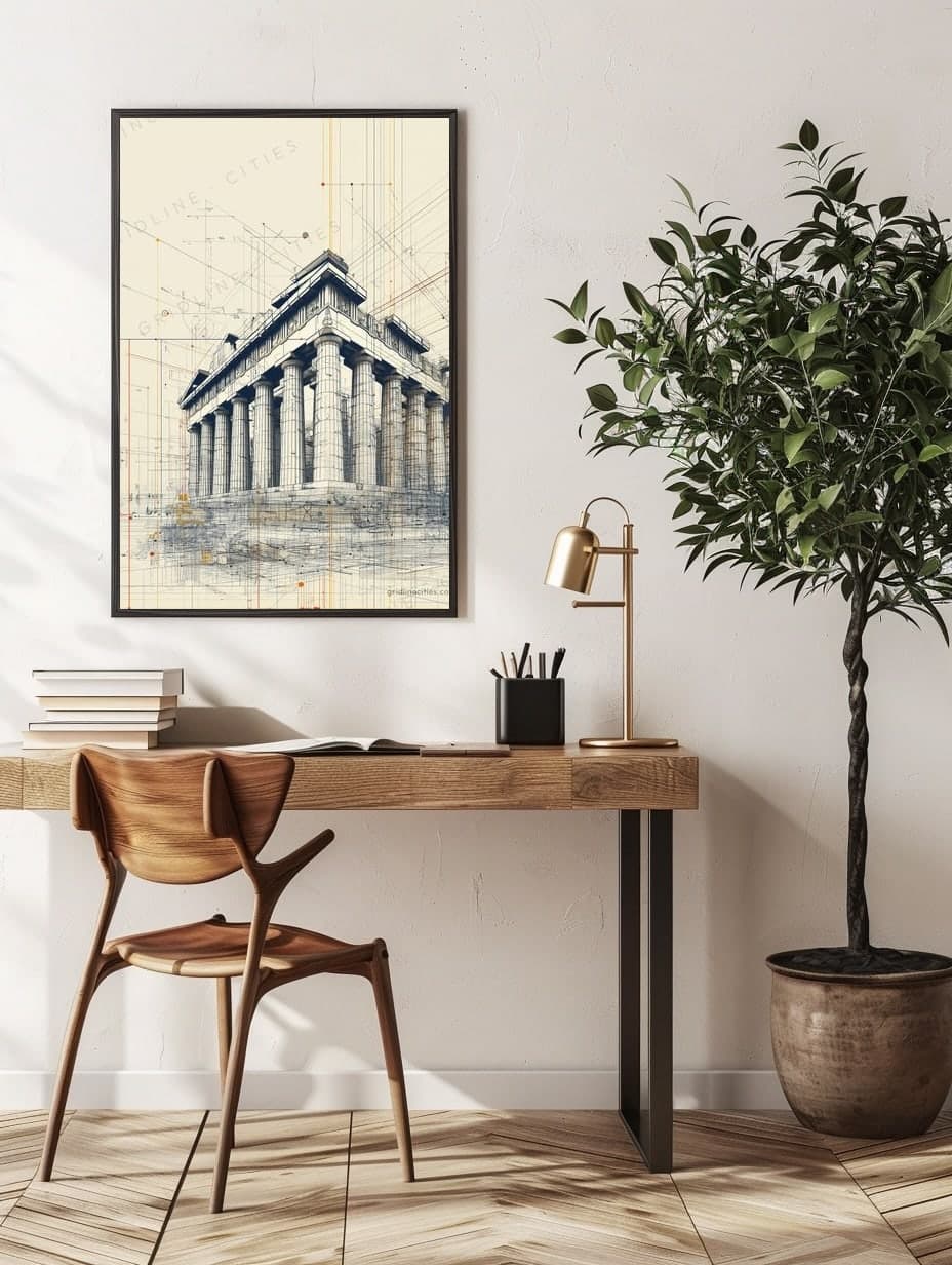 Athens Acropolis in an office