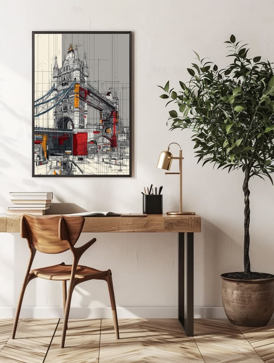 Tower Bridge Mondrian Style in an office