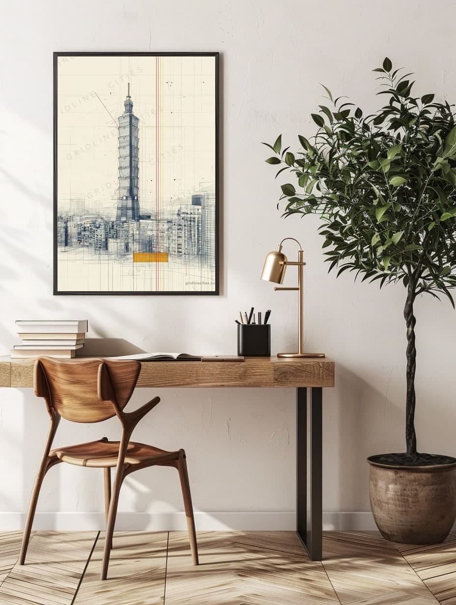 Taipei 101 in an office