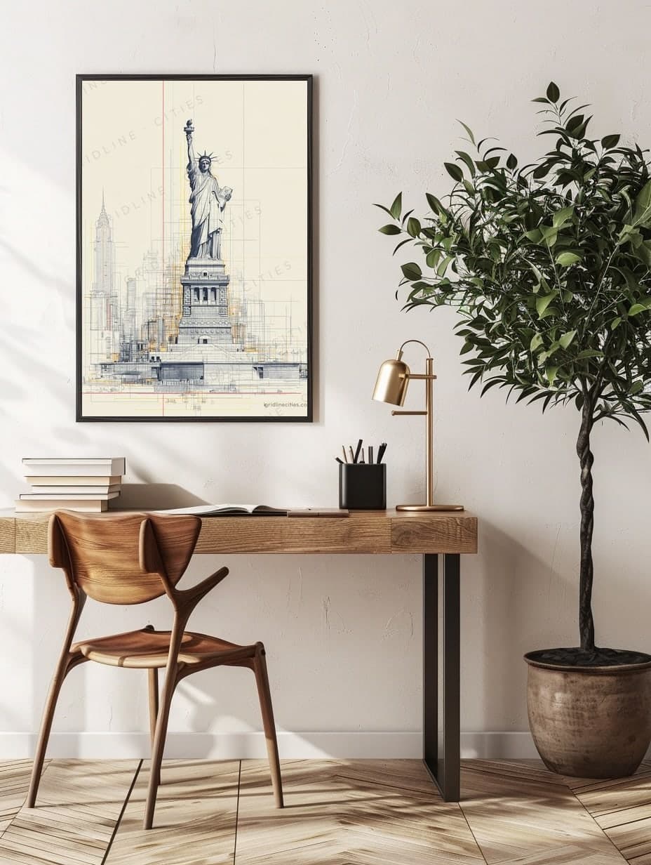 Statue of Liberty in an office
