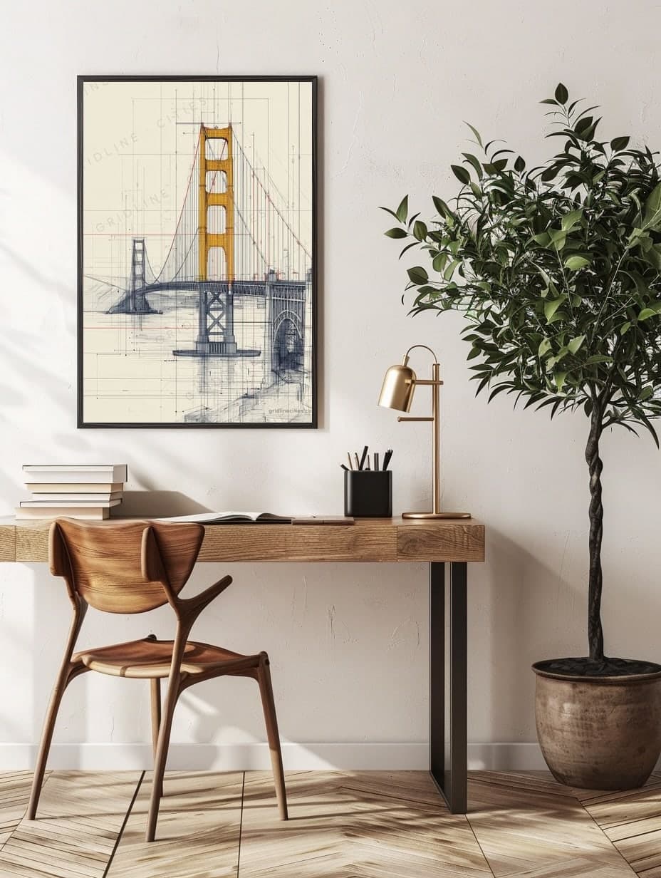 Golden Gate Bridge in an office